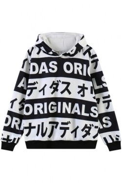 deeplandgarden:  White Japanese Print Hoodie  Cartoon Print  Sweatshirt