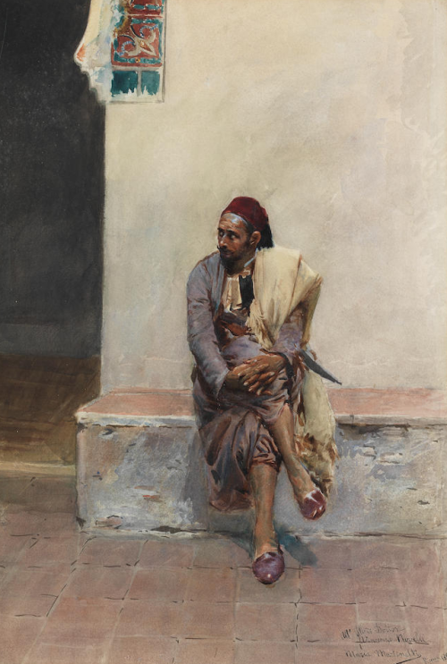 pintoras:  Maria Martinetti (Italian, 1864-1921): In the courtyard