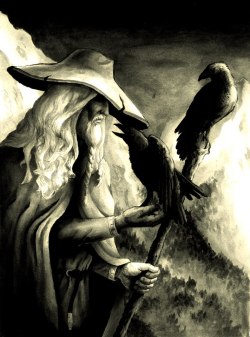 bastardofbodom:  “Two ravens sit on Odin’s shoulders, and
