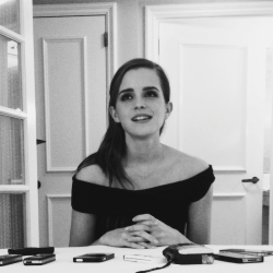 forthosewhocravefashion:  Emma Watson being interviewed in LA