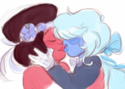 amascomet: heres a really sketchy rupphire kiss i did at work 