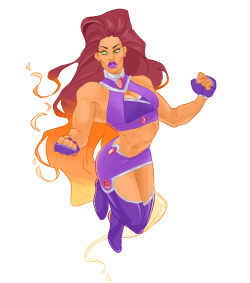 casual-cupholder:Used Starfire as a model for perspective practise