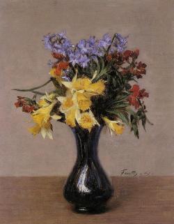 artist-latour:  Spring Flowers, Henri Fantin-LatourMedium: oil,canvashttps://www.wikiart.org/en/henri-fantin-latour/spring-flowers