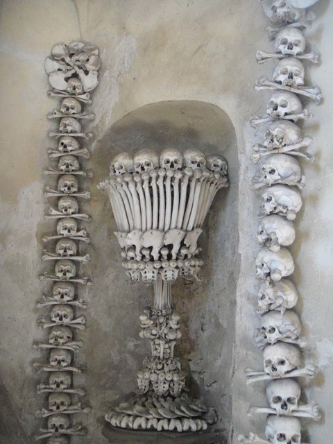 Time for another All Hallow’s Eve excursion … to the Sedlec Ossuary in Kutná Hora, Czech Republic. Quaint but unassuming from the exterior, it completely captives the imagination upon descending into the chapel. Constructed in the 1870s (and