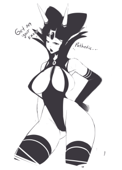 stickysheepart:  what if my OC Punkin had a really mean dominatrix-type