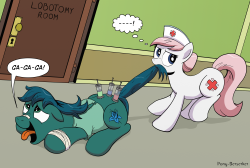 poison-trail:  Don’t mess with Nurse Redheart by Pony-Berserker