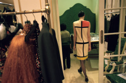 nocterm:  A model wears Yves Saint Laurent’s ‘Mondrian’