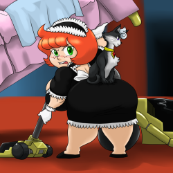 projecthazoid: Roomba-tan with a passenger. I hope she can succ