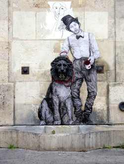 itscolossal:  Quirky Site-Specific Wheatpastes by ‘Levalet’