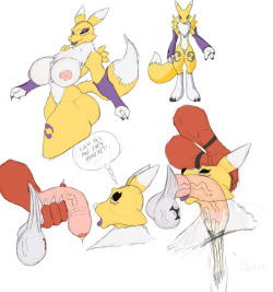 angrypotato96: Stream sketches Renamon Done while waiting on