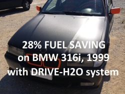 driveh2o:  28% increase in mileage on this BMW 316i with DRIVE-H2O