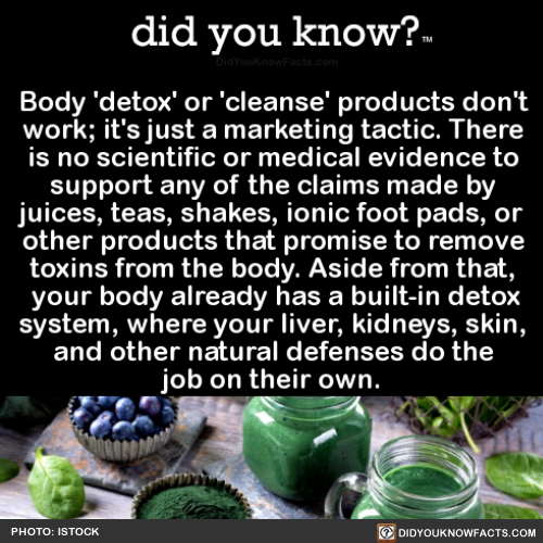 did-you-know:  Body ‘detox’ or ‘cleanse’ products don’t