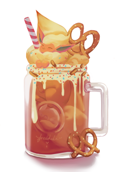 crylicakress:  i made some eevee themed drinks (: