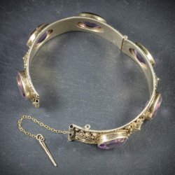 fawnvelveteen:  Antique Victorian Amethyst Bangle Gold Gilt,