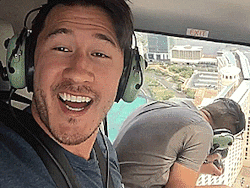 markisepticeye:  How cool! Mark is riding in a helicopter! I
