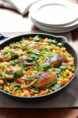nom-food:  One pot chinese chicken fried rice
