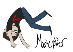 zimiestef:  Out of frustration from drawing, I drew Markiplier being flung. By what? Who knows. 