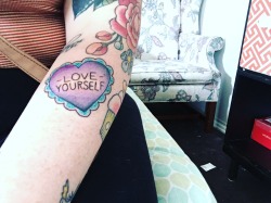 fuckyeahtattoos:  “Love yourself” tattoo done by Wes at Fountain