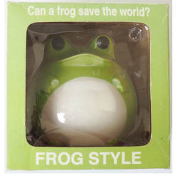 frogsuggest: toadschooled: Bandai Frog Style pottery piggy bank,