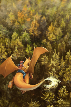 butt-berry:Flying with Charizard