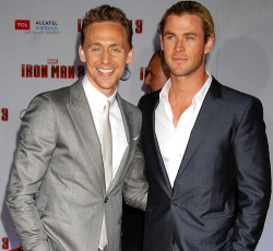 full-length-hiddles:  Tom and Chris. IRM3. Coordinated apparel? 