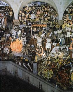 artist-rivera: The History of Mexico, Diego Rivera Medium: frescohttps://www.wikiart.org/en/diego-rivera/the-history-of-mexico-1935-2