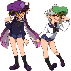 2dlewd:  Squid Sisters by artist ほんちゃ (@honcha1555) 