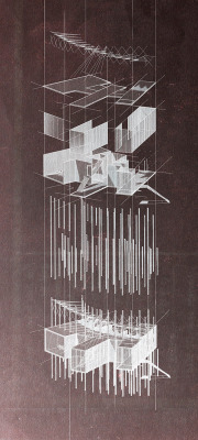 drawingarchitecture:  ‘Exploded axonometric for a Visitors’