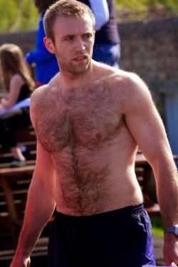 rugbyplayerandfan:  Rugby players, hairy chests, locker rooms