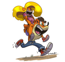 crikeydaveart:Crash and Tawna Bandicoot! and they lived happily