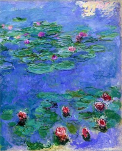 lonequixote:  Water Lilies Red by Claude Monet (via @lonequixote)