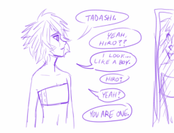 ask-gogo-tomago:  au where hiro is a transboy and for his birthday