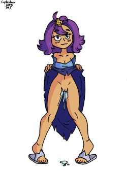 Acerola from Pokemon Sun and Moon dripping wet.