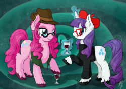 mlpfim-fanart:  Hipster Rarity and Pinkie Pie by ~rastaquouere69