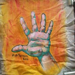 Acrylic and ink on linen. Commission. Thank you.  #art #hands