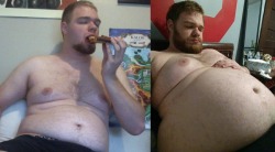 losemybreath4444:  girth-bender:  Just a few slices of pizza laterâ€¦ (Aug 2014-Feb 2016,  ~80lbs)  Gawd   What dreams may come&hellip;