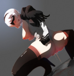 spookiarts:  2B from NeiR: Automata OIL LEAK! Thanks for peeping