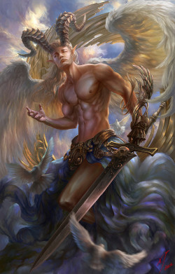 Sexy horned elven angels