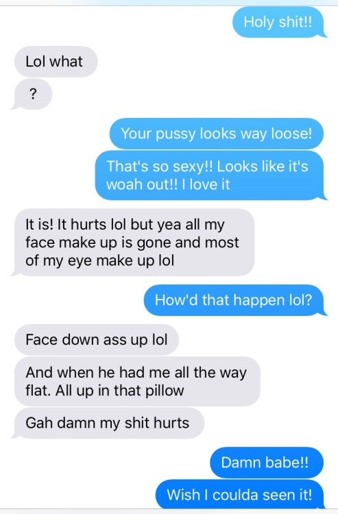 atxcouple421:  Our texts from after her company left!!  So hot hearing about her experiences!! Itâ€™ll be even hotter when I get home from work in the morning and hear about it while I rub her down!! 