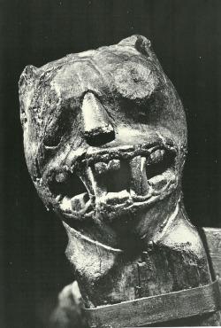 curiousmiscellanies:A carved head from one of the four sledges