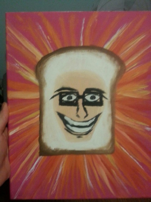 minniemisfit:  This is the best gift I’ve ever received. One of our friends painted Markiplier when he was bread!