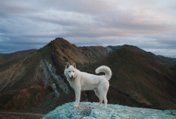 johnandwolf:  Atop Blue Point, an electric blue hill made of