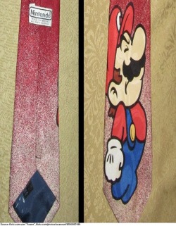 suppermariobroth:  Officially licensed 1993 Mario necktie. Note