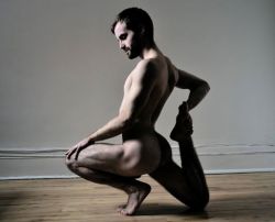 nakedloupgarou:  Model Jonathan Dufour in a variation of Anjaneyasana,