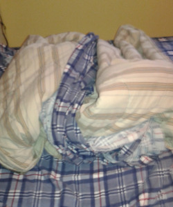 This is what my bed looks like when I get up, and yes, that’s