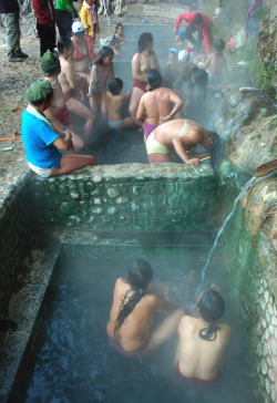 Chinese women at a hot spring.