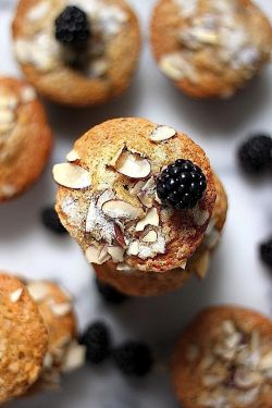 intensefoodcravings:  Almond Blackberry Cobbler Muffins