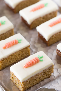 do-not-touch-my-food:  Carrot Cake Bars With Cream Cheese Frosting