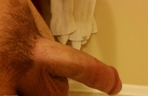 Feeling brave today, here’s  a picture of my half-hard cock.