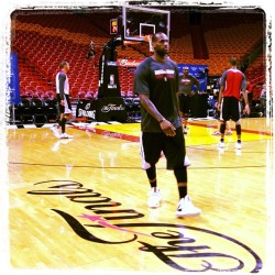 fuckyeahlbj:  “The @MiamiHEAT have hit the floor for today’s